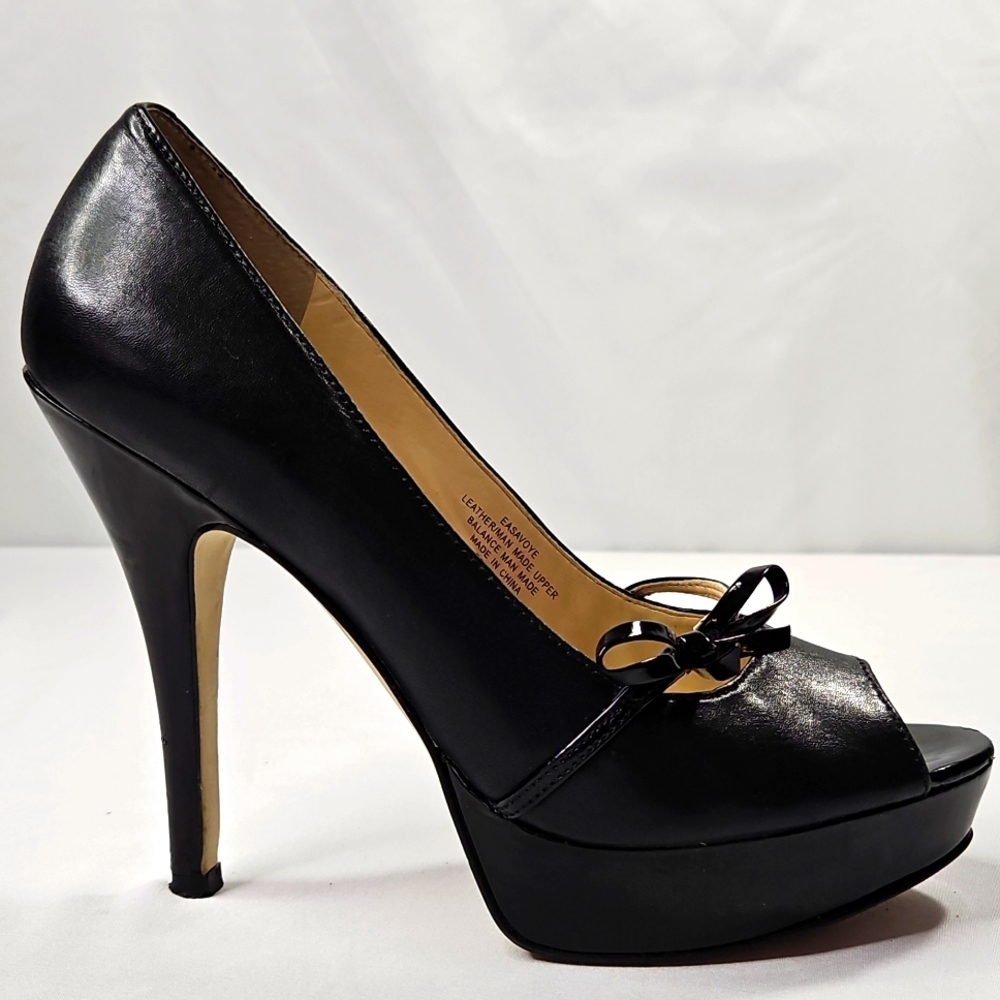 Enzo Angiolini Black Peep Toe Heels